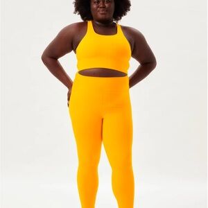Girlfriend Collective Vibrant Yellow Women's Leggings and Bra Set